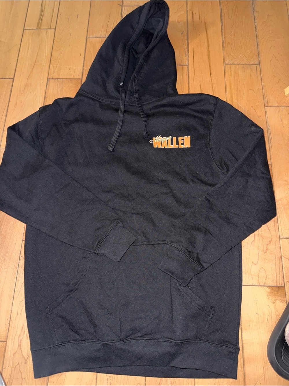 Black Hoodie with Orange 'Mallen' Chest Logo